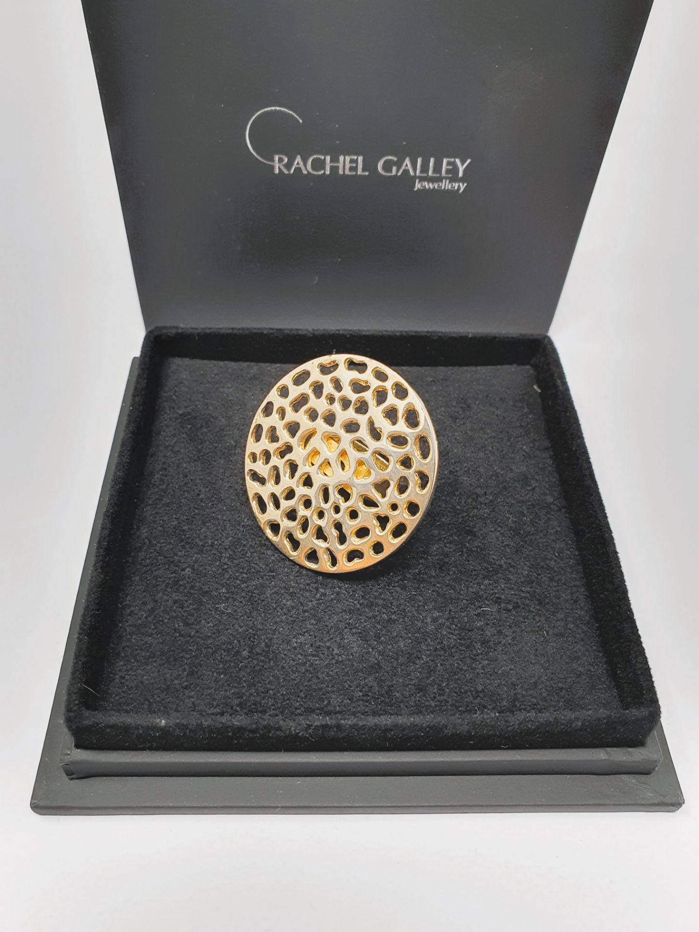 Rachel Galley' sterling silver gold vermeil double globe necklace 460mm /11. - Image 2 of 2