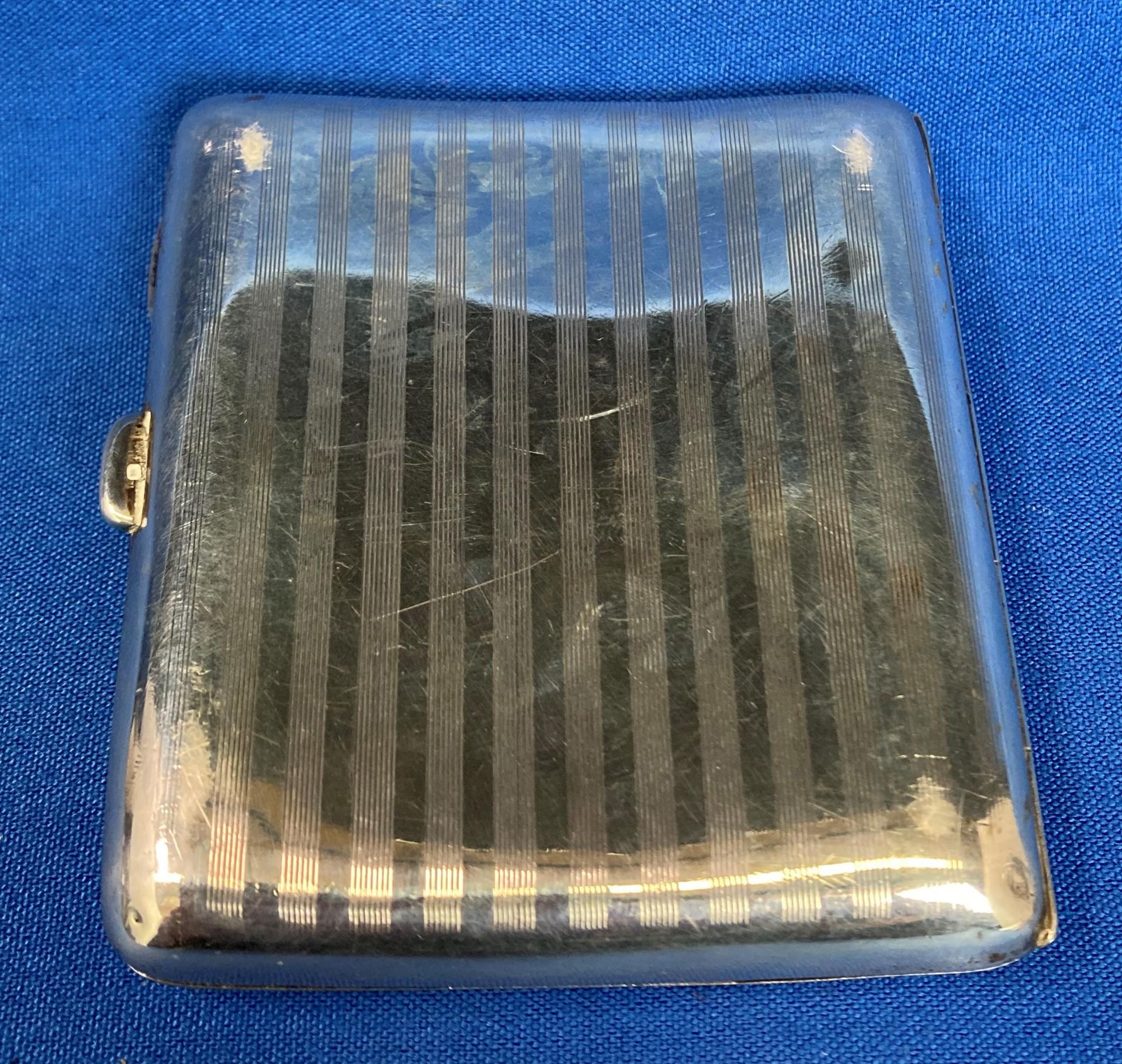 Five silver (hallmarked) items including a cigarette case (1945), vesta (1895), - Image 3 of 8