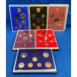 Six sets of Royal Mint 1977-1982 Coinage of Great Britain & Northern Ireland (saleroom location: S3
