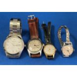 Four watches including an Ancre 15 Rubis gold/gold-plated watch (not tested - no visible hallmark)