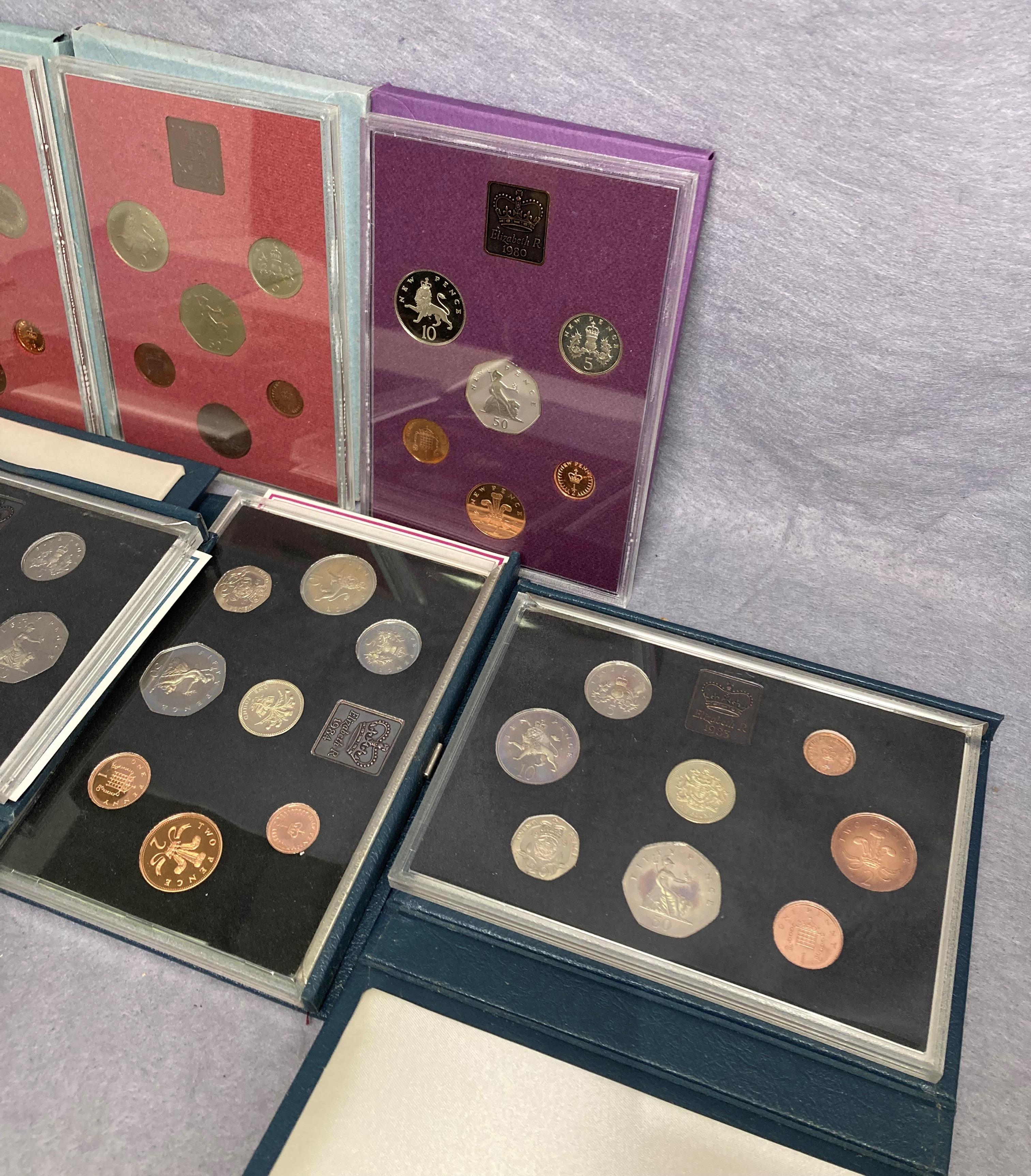 Seven assorted coin sets including 1983, two x 1984, 1985, - Image 3 of 3