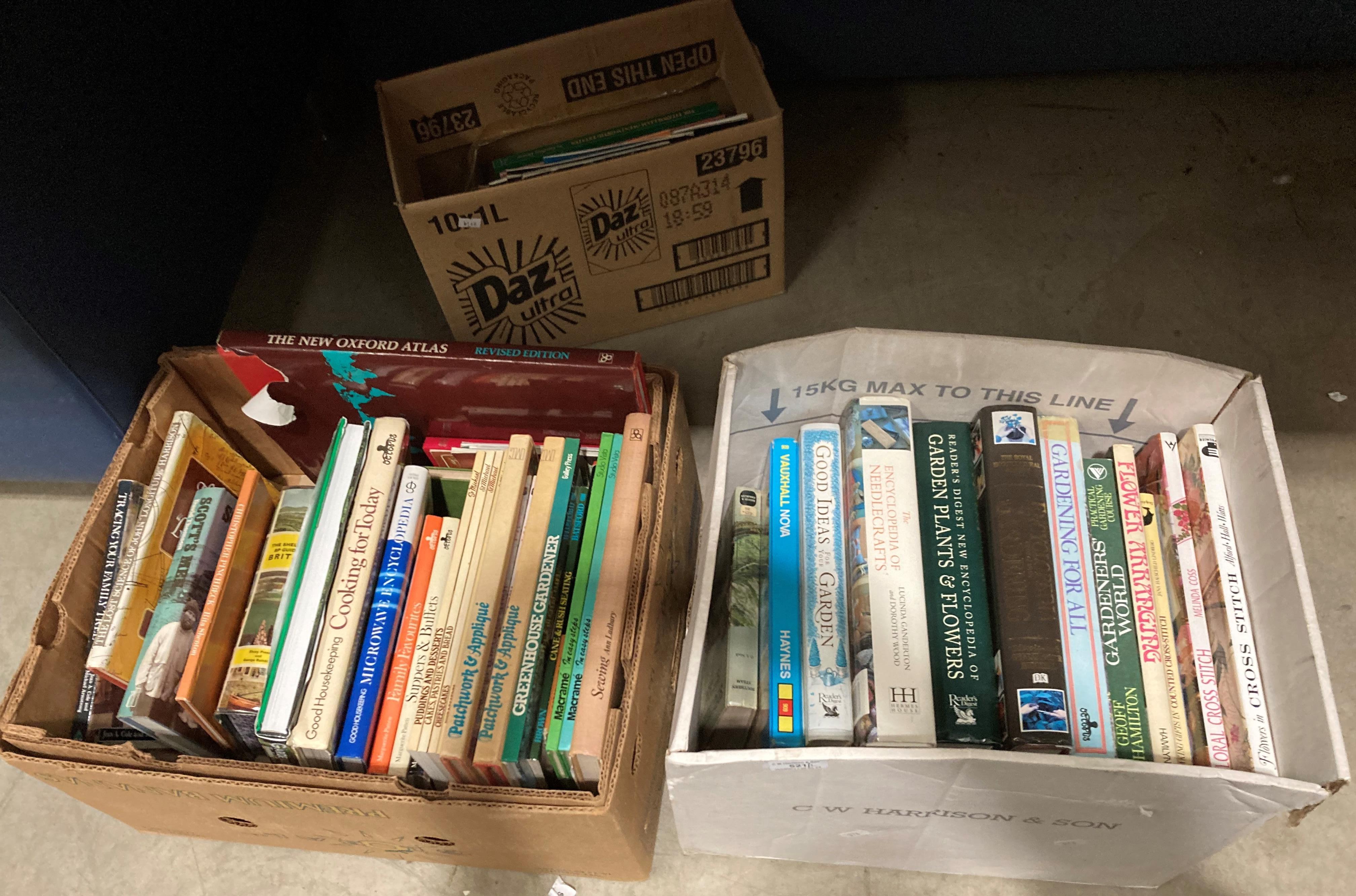 Contents to two crates - approximately 36 books on gardening and other crafts, etc.