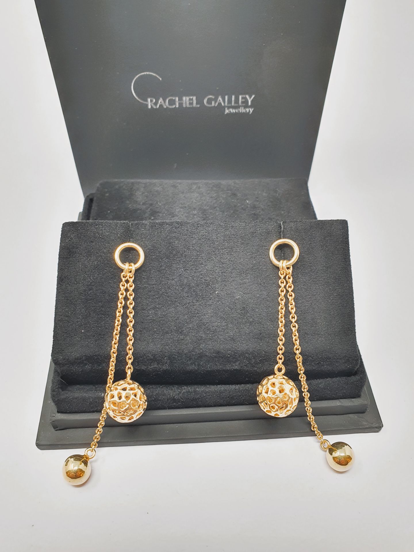 Rachel Galley' sterling silver gold vermeil double globe drop earrings 9.