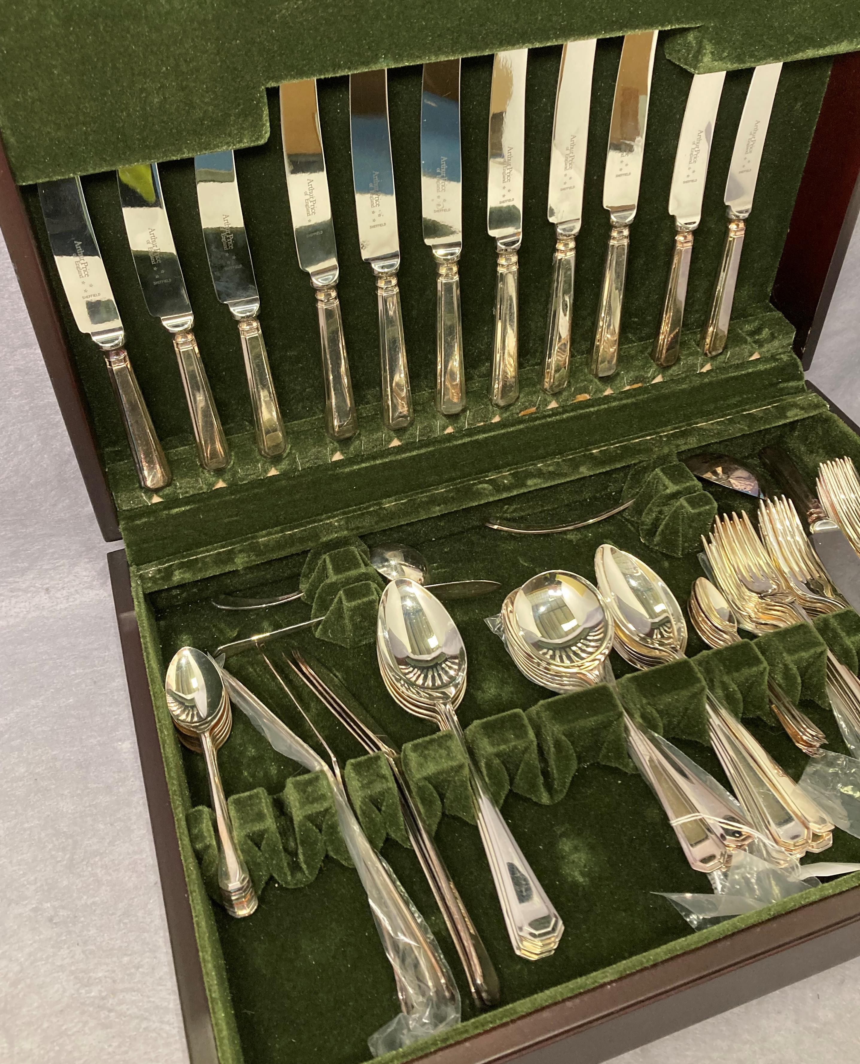 67-piece canteen of cutlery in mahogany finish case by Arthur Price if England in EPNS, - Image 2 of 4