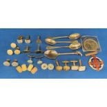 Contents to bag - four silver (hallmarked) tea spoons (1.