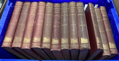 Contents to blue crate - 12 volumes 'The Times History of War' (volumes 1-8, 13,