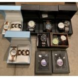 Contents to box - seven assorted watches by L & Co, Soki, Meibo, Poedagar,