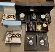 Contents to box - seven assorted watches by L & Co, Soki, Meibo, Poedagar,
