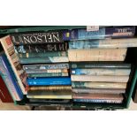 Contents to green plastic tray - 26 assorted books mainly maritime and naval related including WS