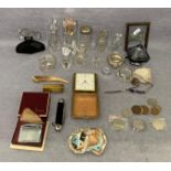 Contents to box - ten assorted perfume bottles including vintage cut glass with stopper,