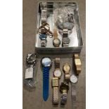 Contents to box - seventeen assorted watches by Seiko, Storm, Citizen, Lava,