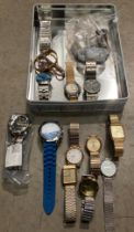 Contents to box - seventeen assorted watches by Seiko, Storm, Citizen, Lava,