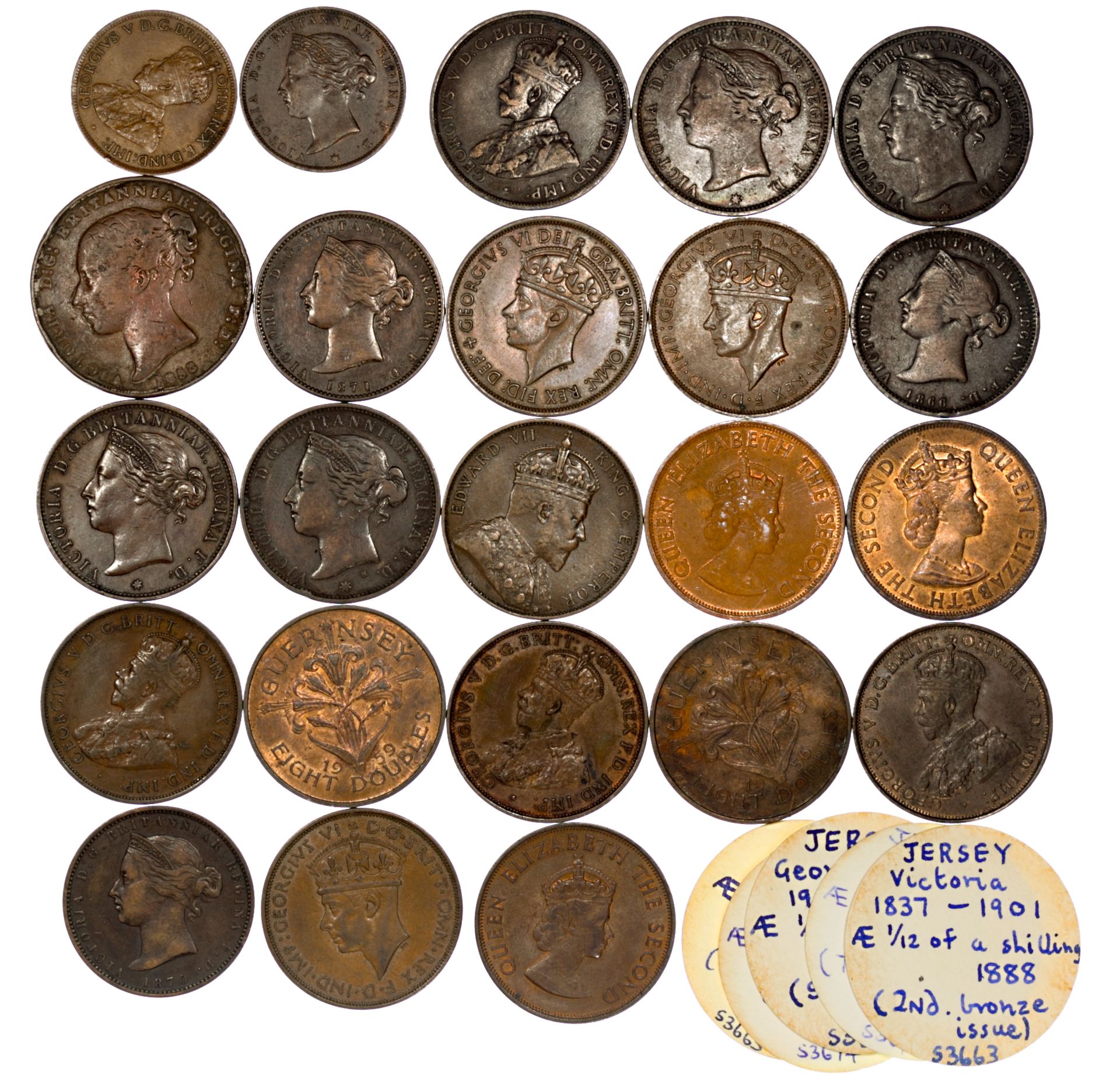 Channel Islands - Collection of coins from Jersey & Guernsey (saleroom location: S3 GC4)