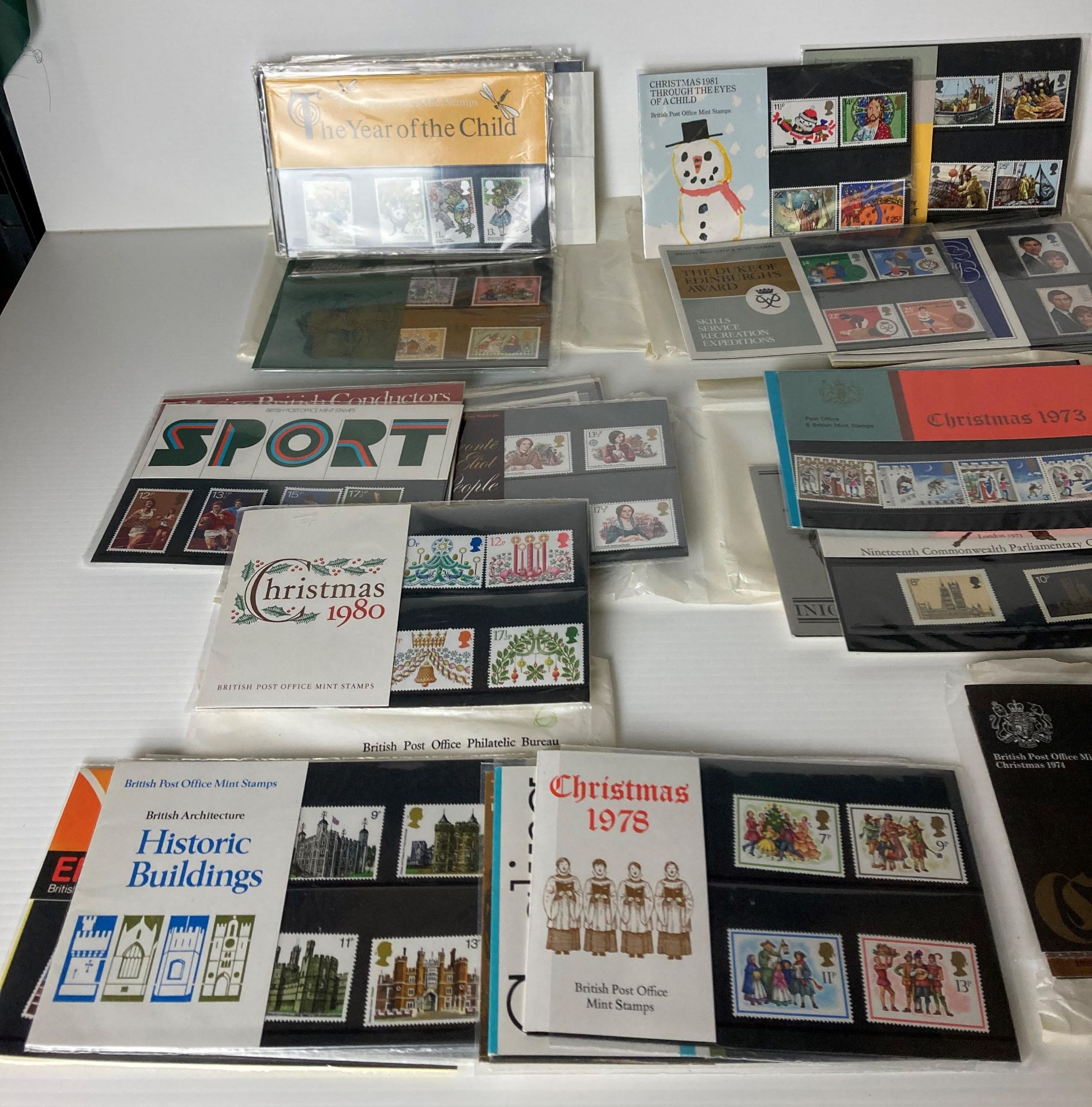 Sixty assorted packs of British Mint Stamps (1973-1981) including Christmas, Sports, - Image 2 of 4