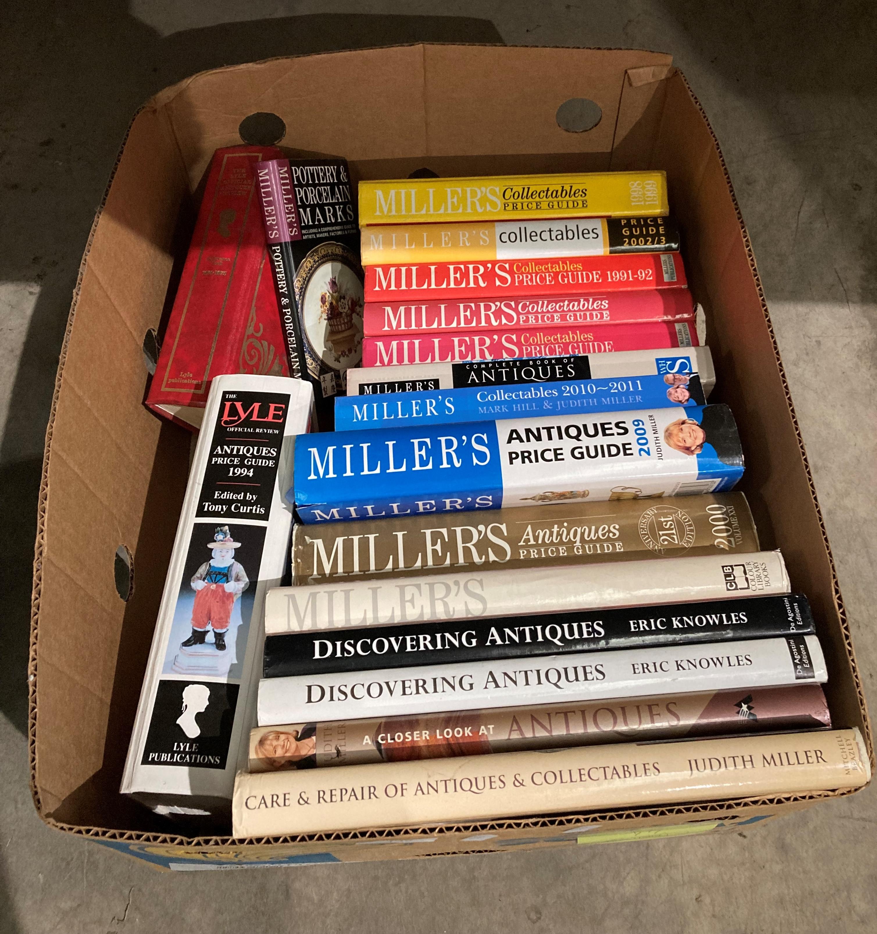 Seventeen assorted antique books including ten Miller Guides and others (saleroom location: S3 T1)