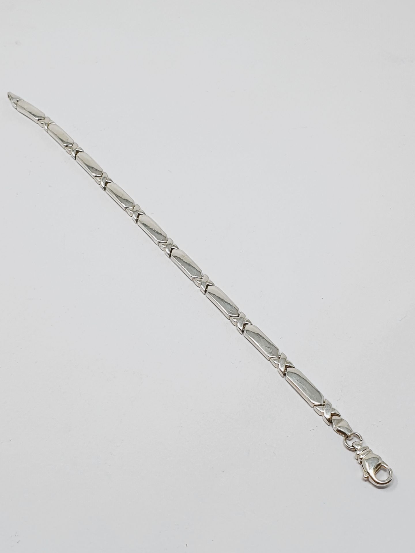 Sterling silver solid link bracelet, gross weight 17. - Image 2 of 2