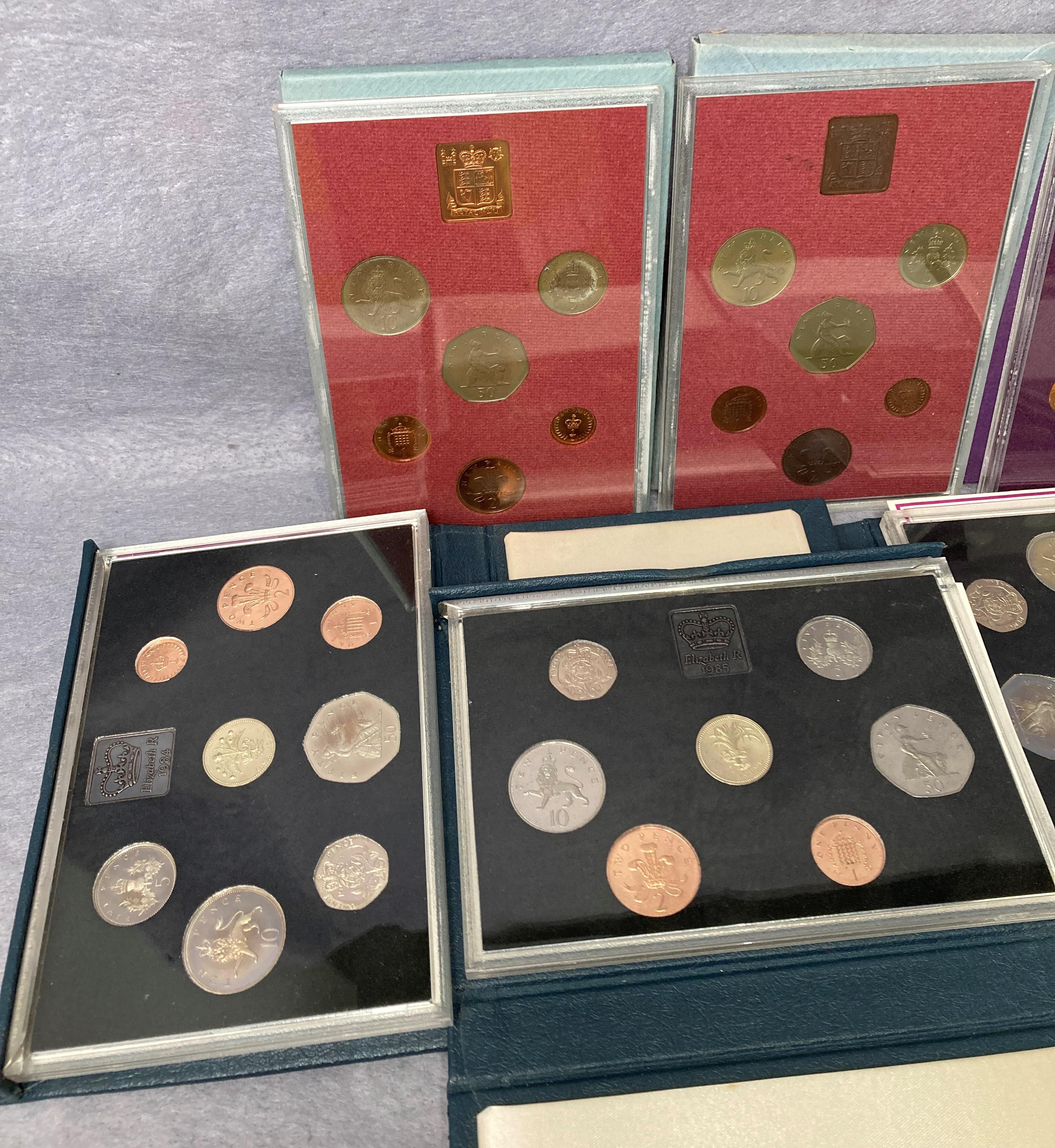 Seven assorted coin sets including 1983, two x 1984, 1985, - Image 2 of 3