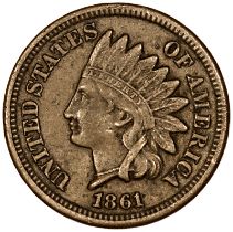 USA - Indian Head Cent, copper-nickel, 1861,