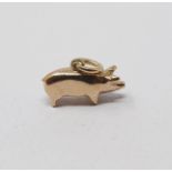 9ct gold vintage pig charm, gross weight 2.