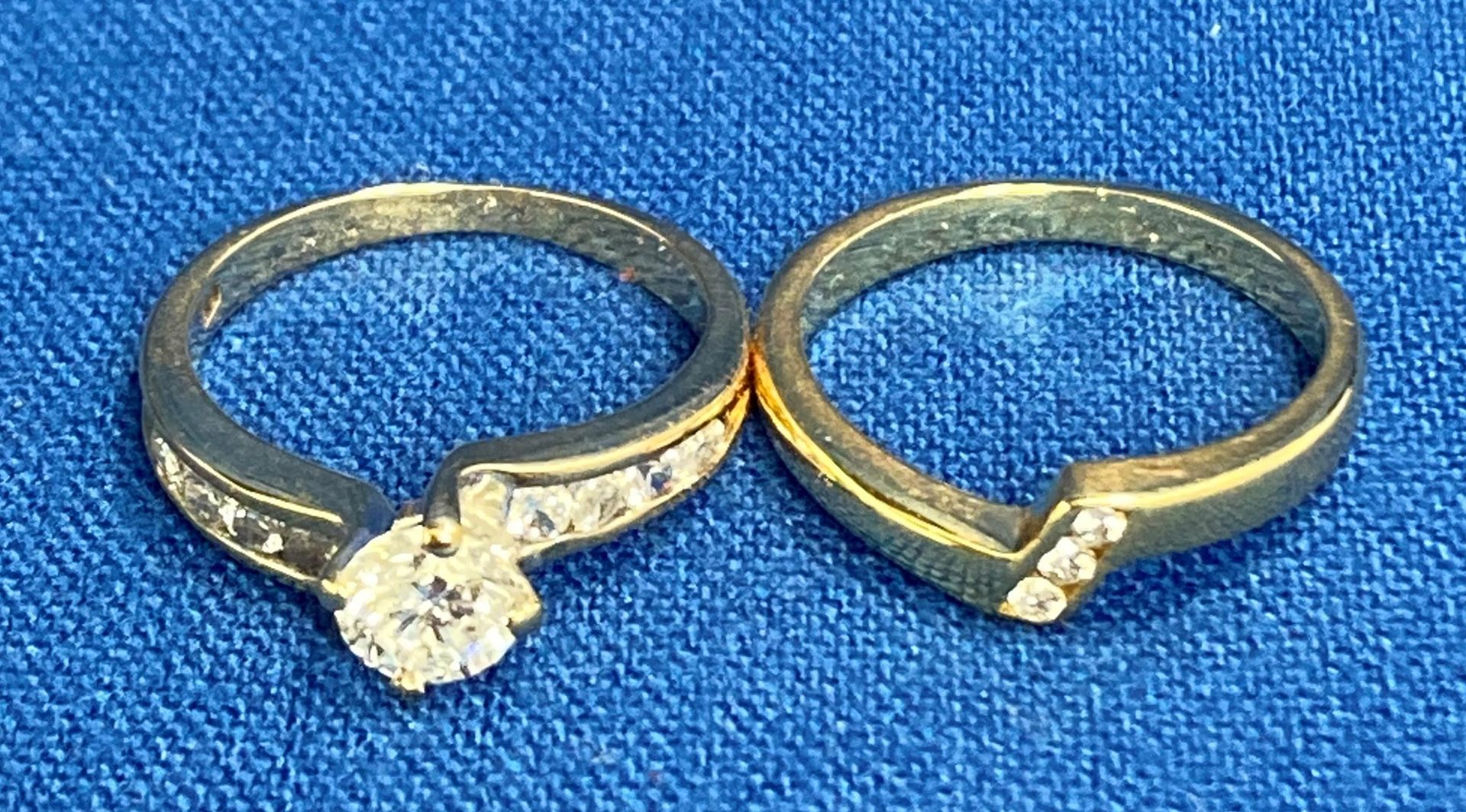 Diamond engagement ring and wedding ring set. This has a full recent valuation of £3150.