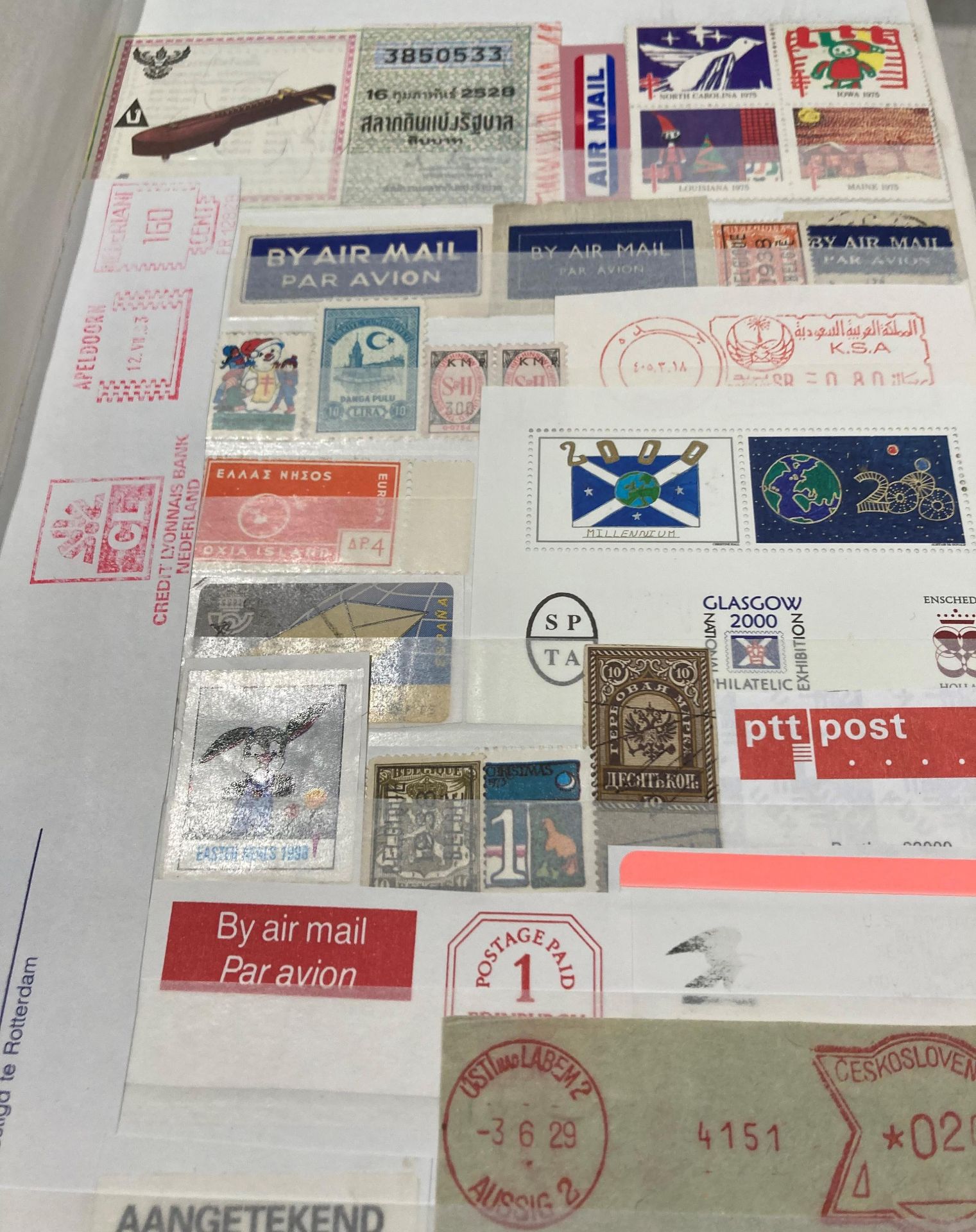 Contents to five albums - World stamps, Air Mail stamps, advertising labels, - Image 3 of 6