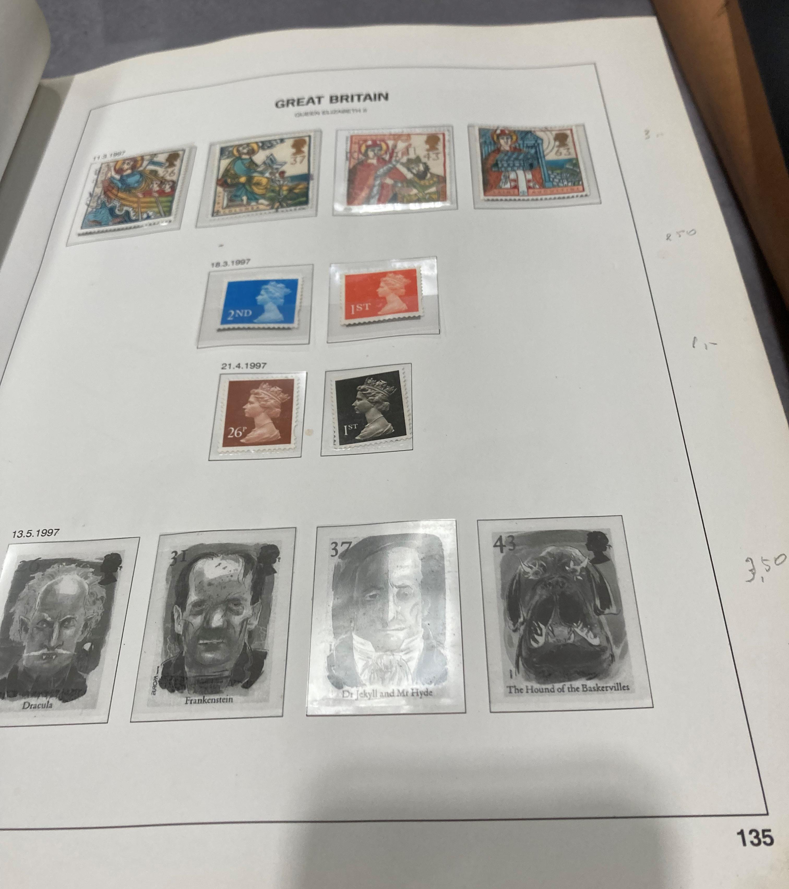 Ten stamp albums and contents - mainly GB related including some Air Mail, - Image 20 of 25