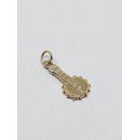 9ct gold vintage banjo charm, gross weight 0.