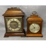 Two assorted John Walker walnut cased mantel clock,