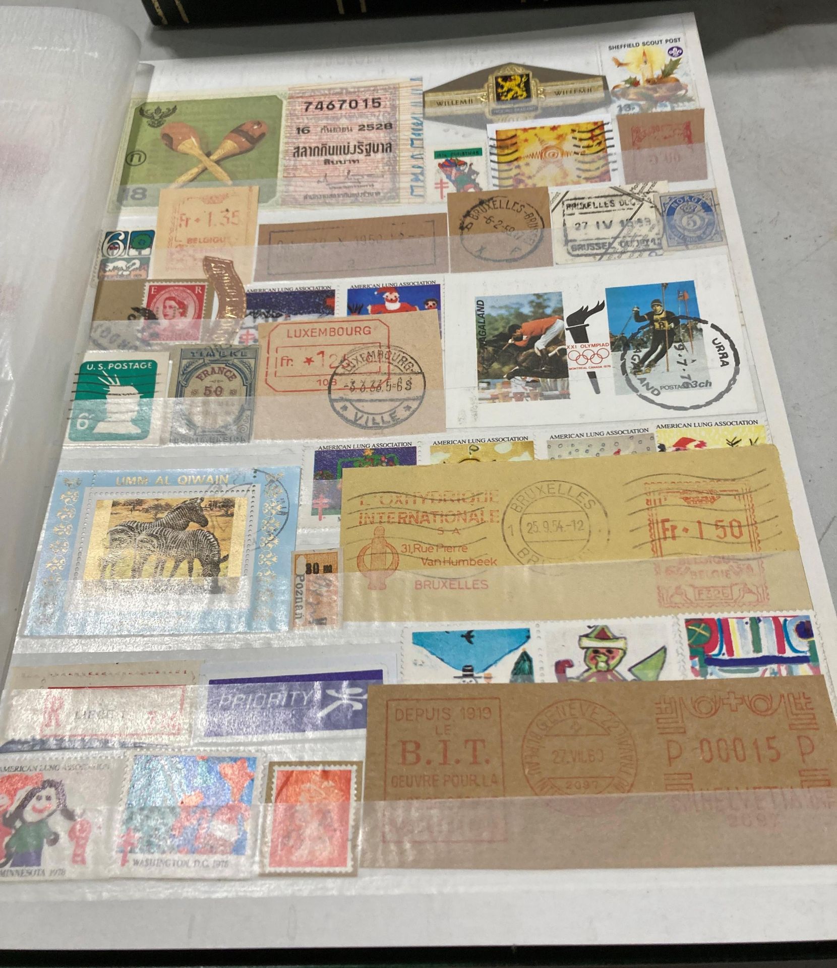 Contents to five albums - World stamps, Air Mail stamps, advertising labels, - Image 2 of 6