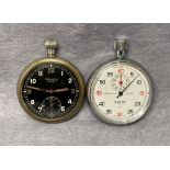 A vintage Cortebert Extra military stamped pocket watch and a Dolmy Camerer Cuss London stop watch