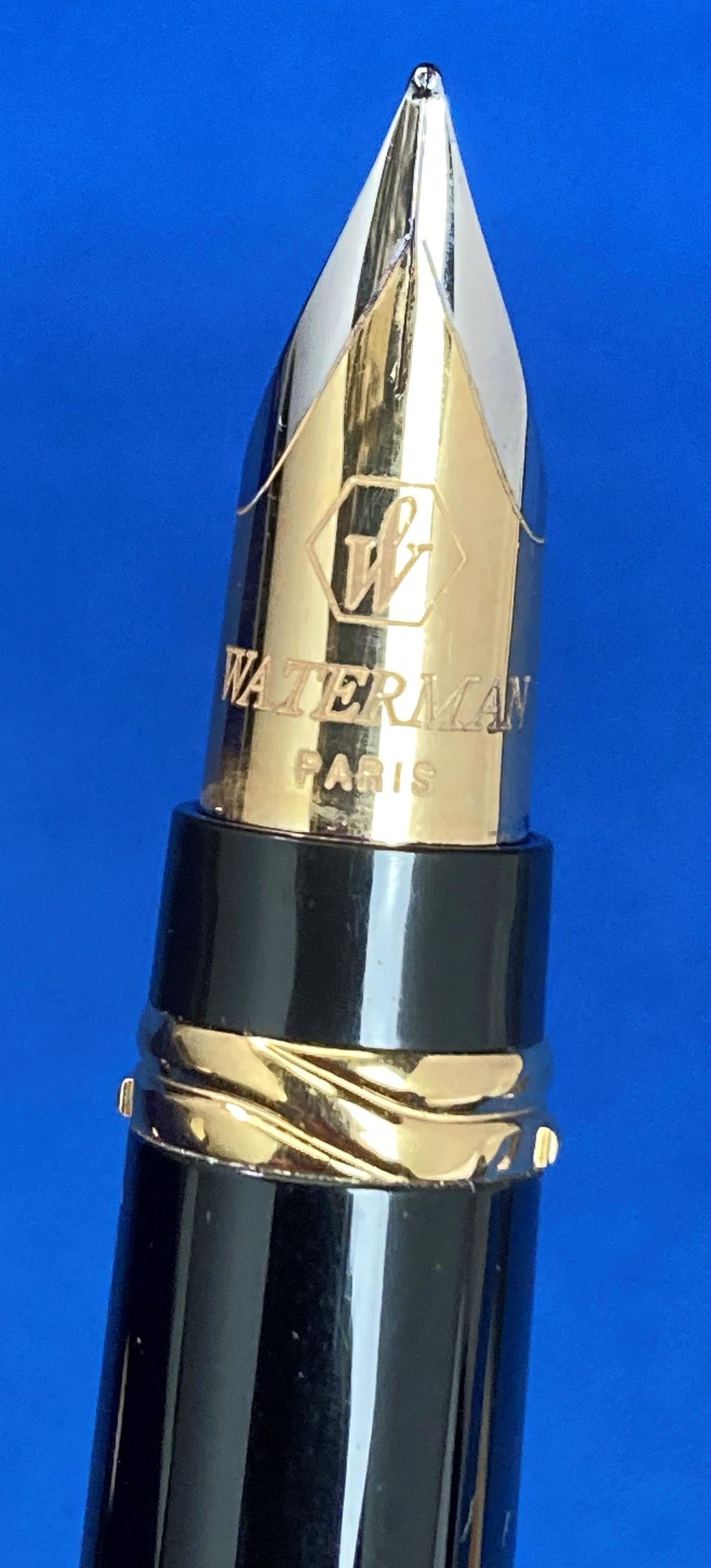 A Waterman Paris 'Liaison' fountain pen in case with 18K/750 stamp on side of nib together with - Image 4 of 7