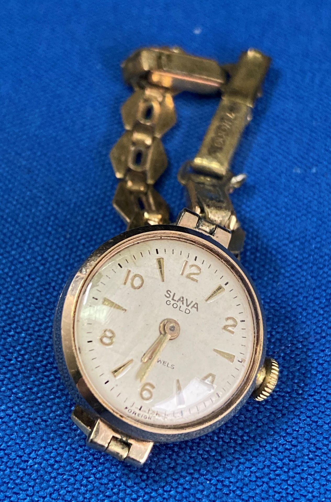 9ct gold (375) Slava gold case watch (strap - gold-plated) and a Rotary gold case watch (no strap). - Image 2 of 6