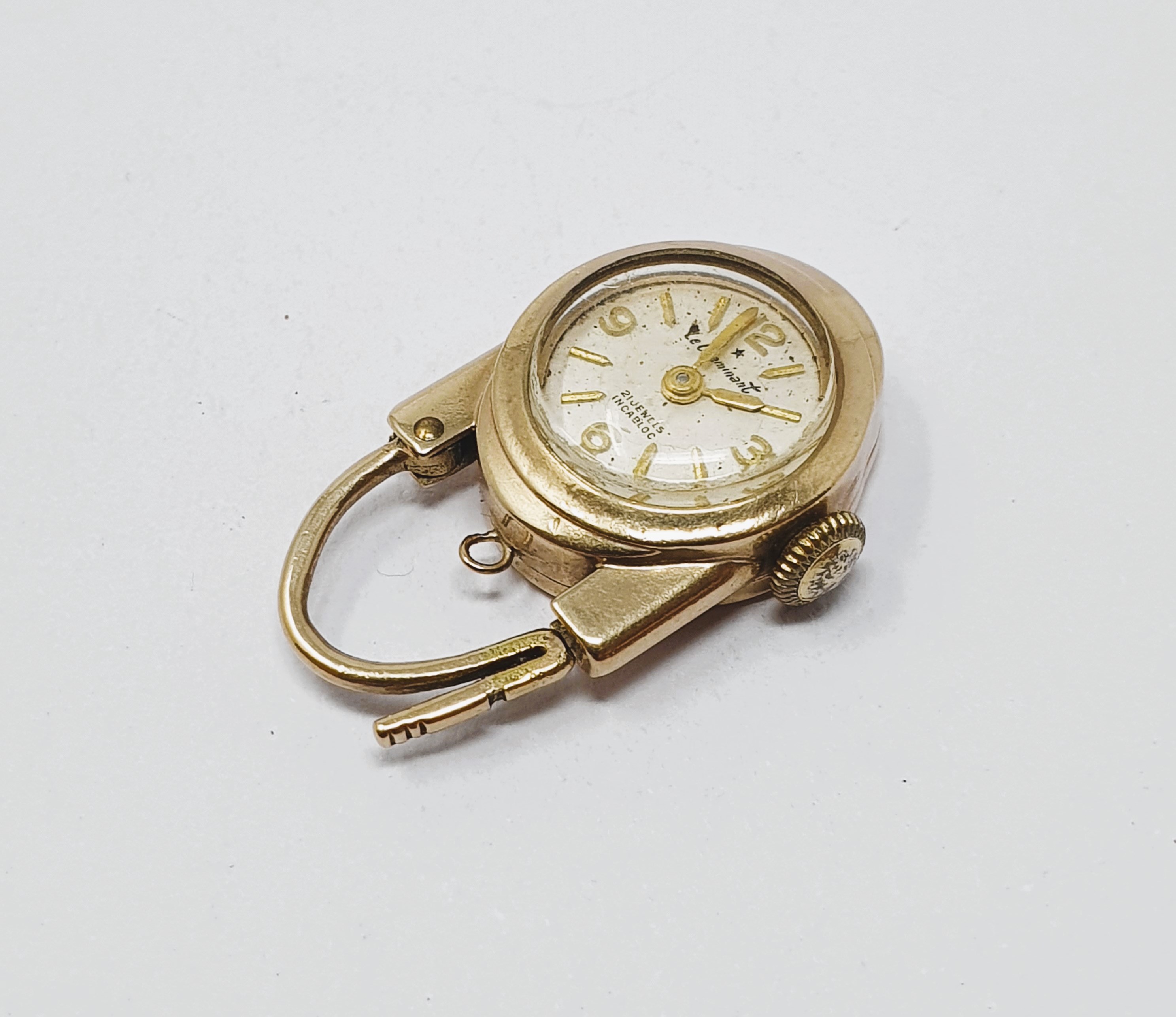 9ct gold vintage padlock incorporating a Swiss mechanical watch, gross weight 5.