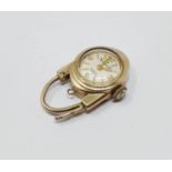 9ct gold vintage padlock incorporating a Swiss mechanical watch, gross weight 5.