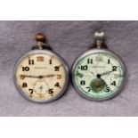 Two vintage Jaeger-Le-Coultre military stamped pocket watches (saleroom location: S3 QC07)