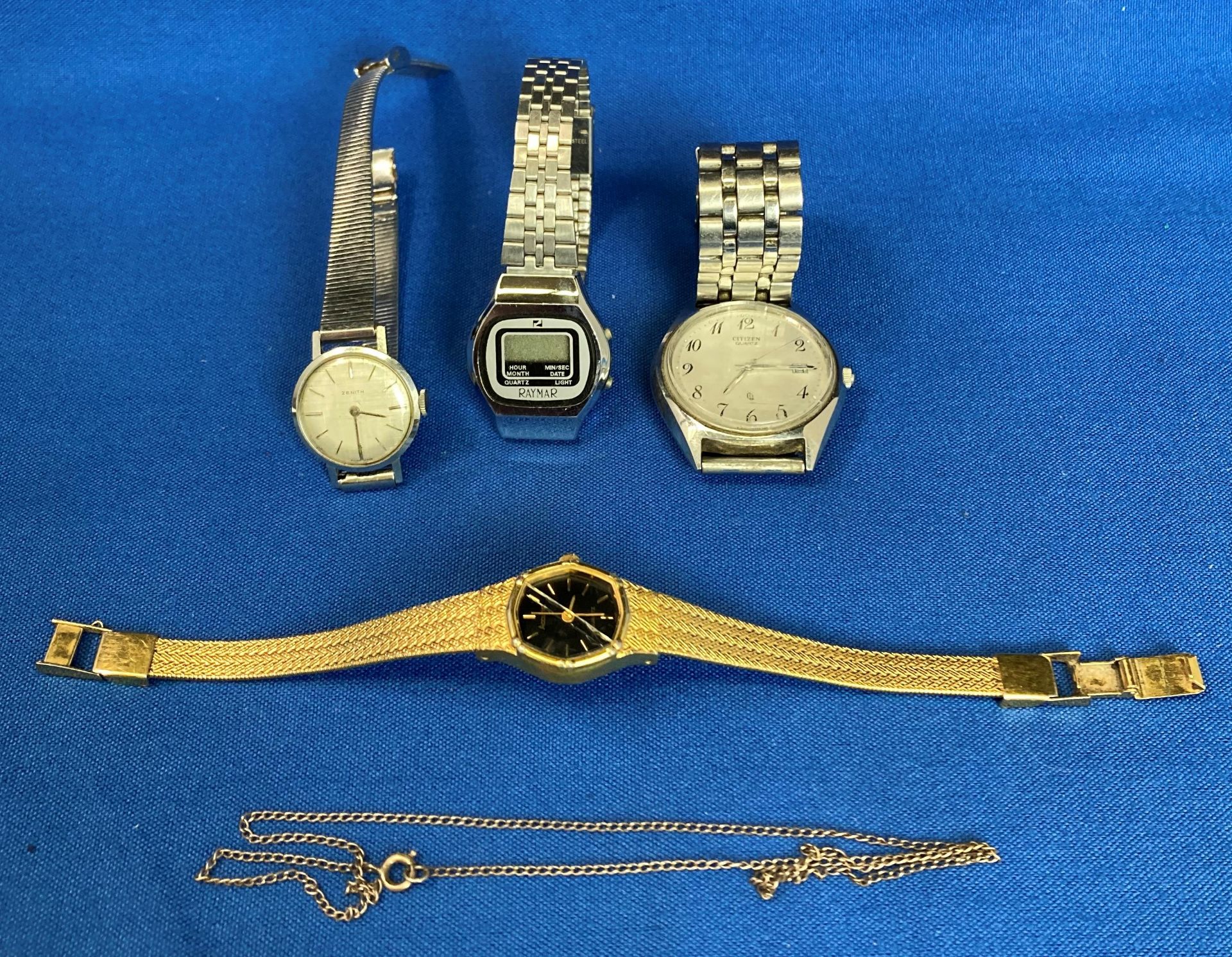 Four watches including Zenith, Accurist, Citizen,