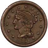 USA - Braided Hair Cent 1851,