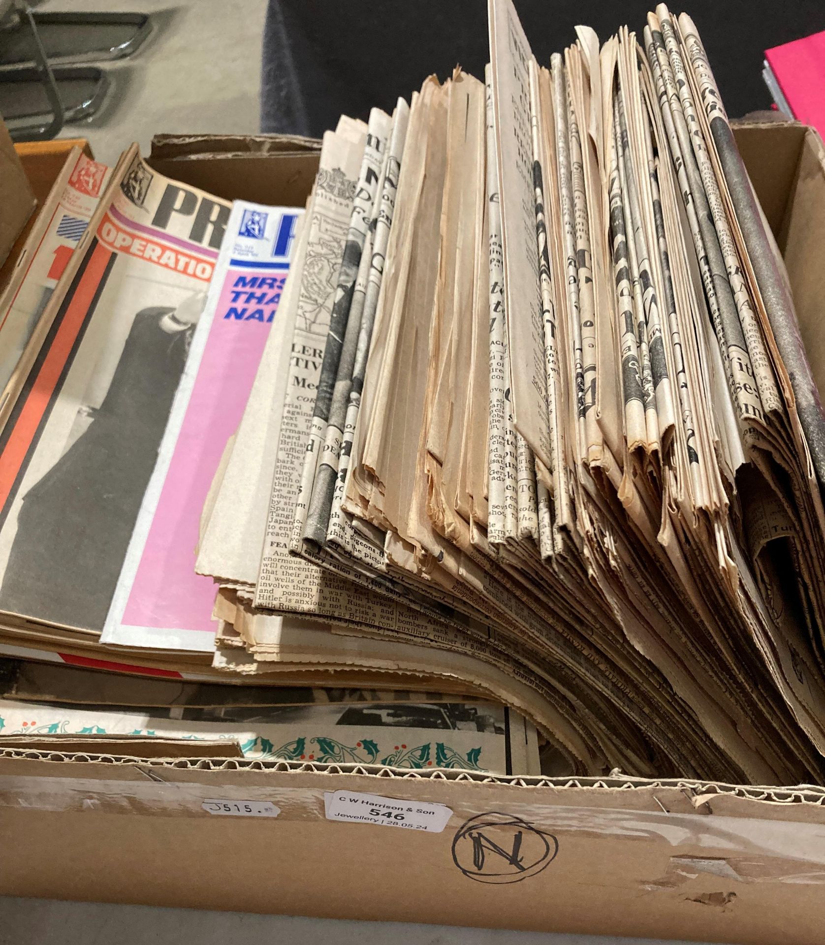 Contents to box - approximately 50 assorted Private Eye magazines dated 1989-1990 and approximately