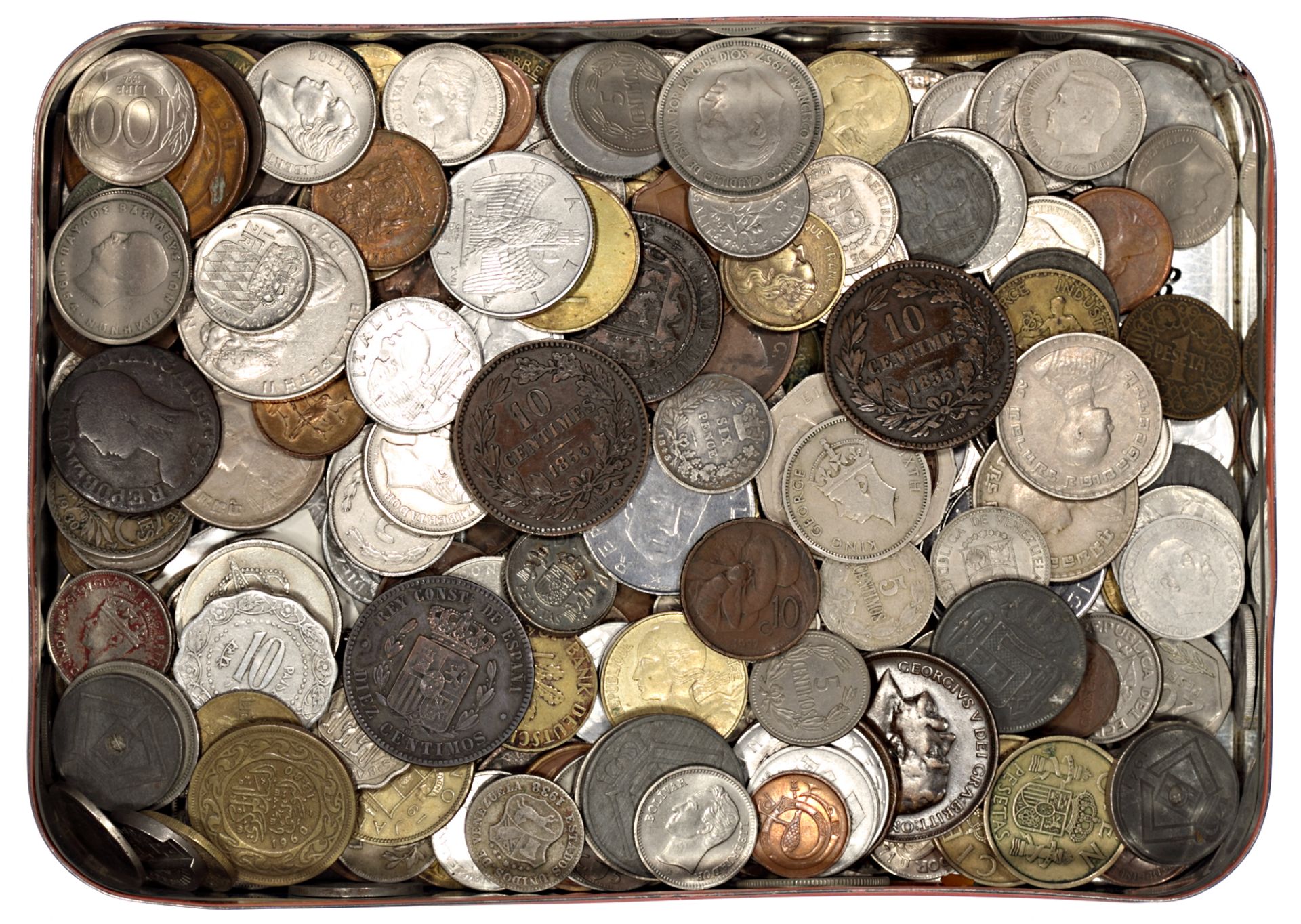 Tin of World coins & banknotes (saleroom location: S3 GC4) - Image 2 of 2