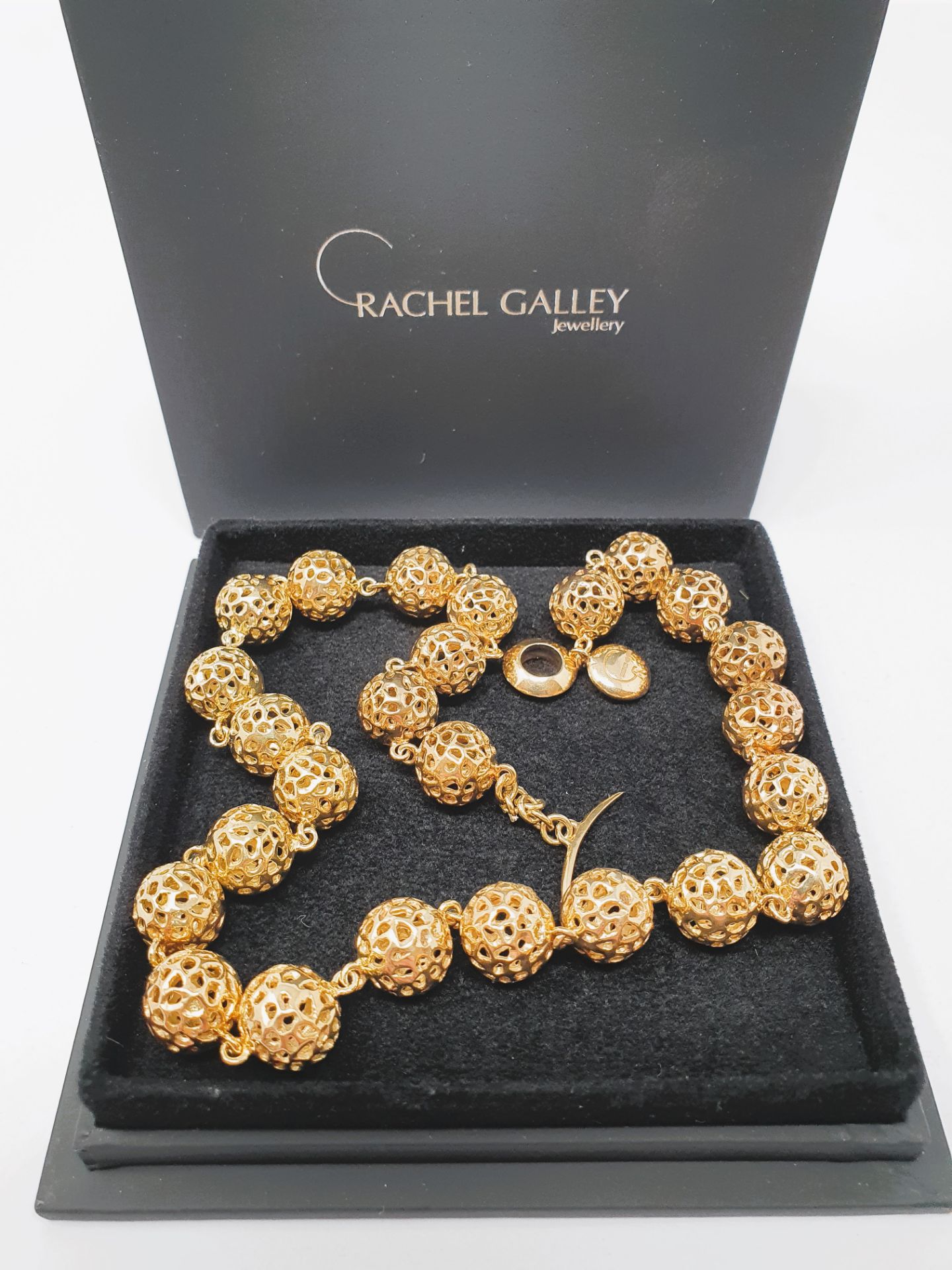 Rachel Galley' sterling silver gold vermeil globe necklace 410mm/48.