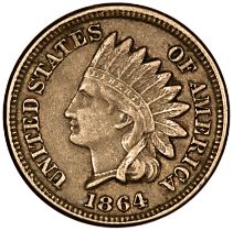 USA - Indian Head Cent, copper-nickel, 1864,