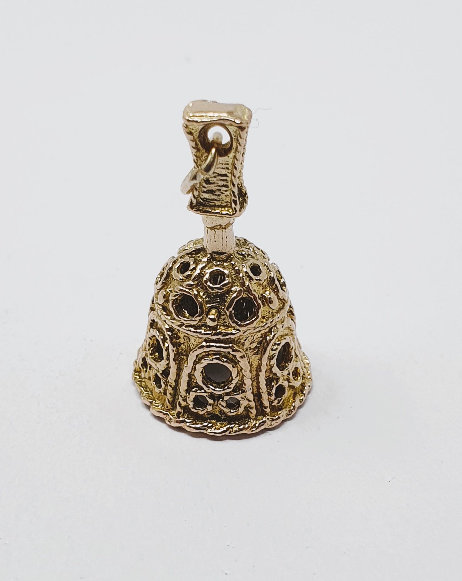 9ct gold vintage bell charm, gross weight 6. - Image 2 of 2