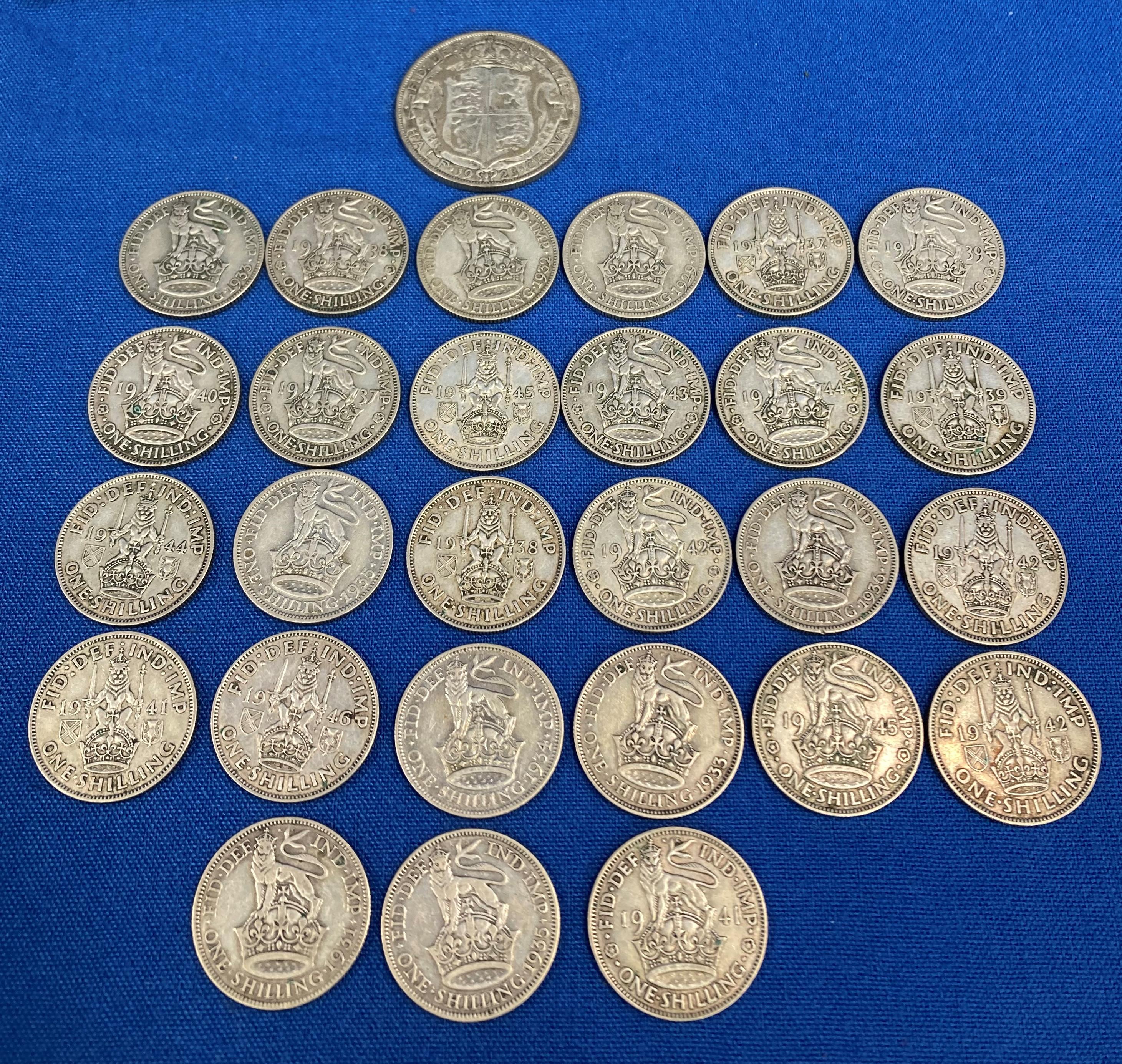 Assorted silver coins (1921-1946) including Shillings, Six Pence pieces, etc. - Image 2 of 5