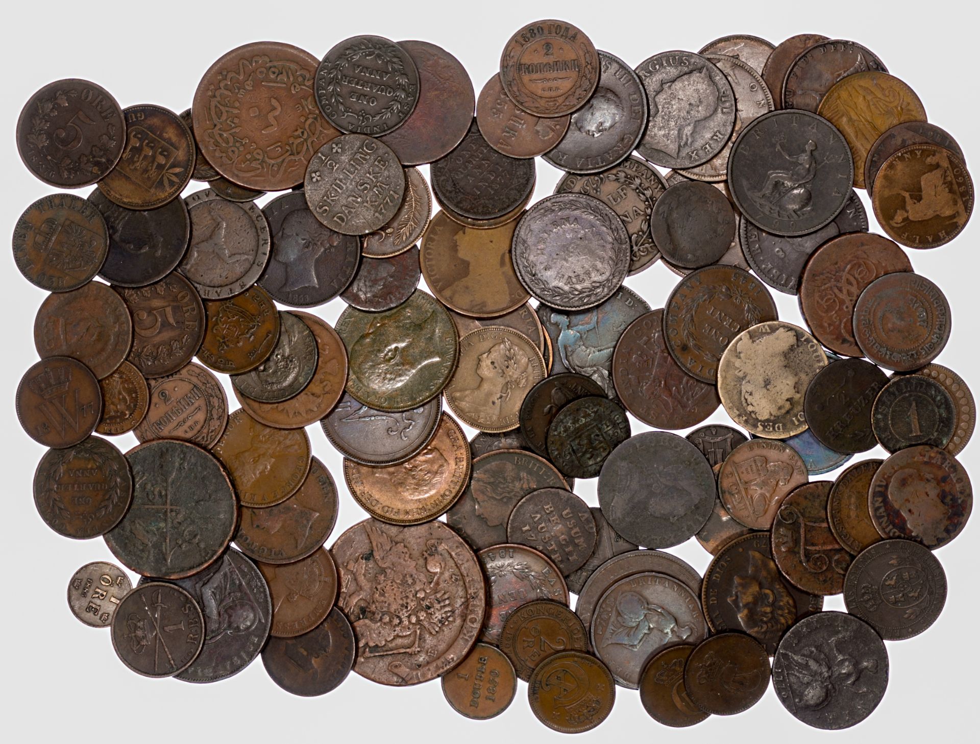 World - Collection of copper coins, mostly 18th & 19th Century. - Image 2 of 2