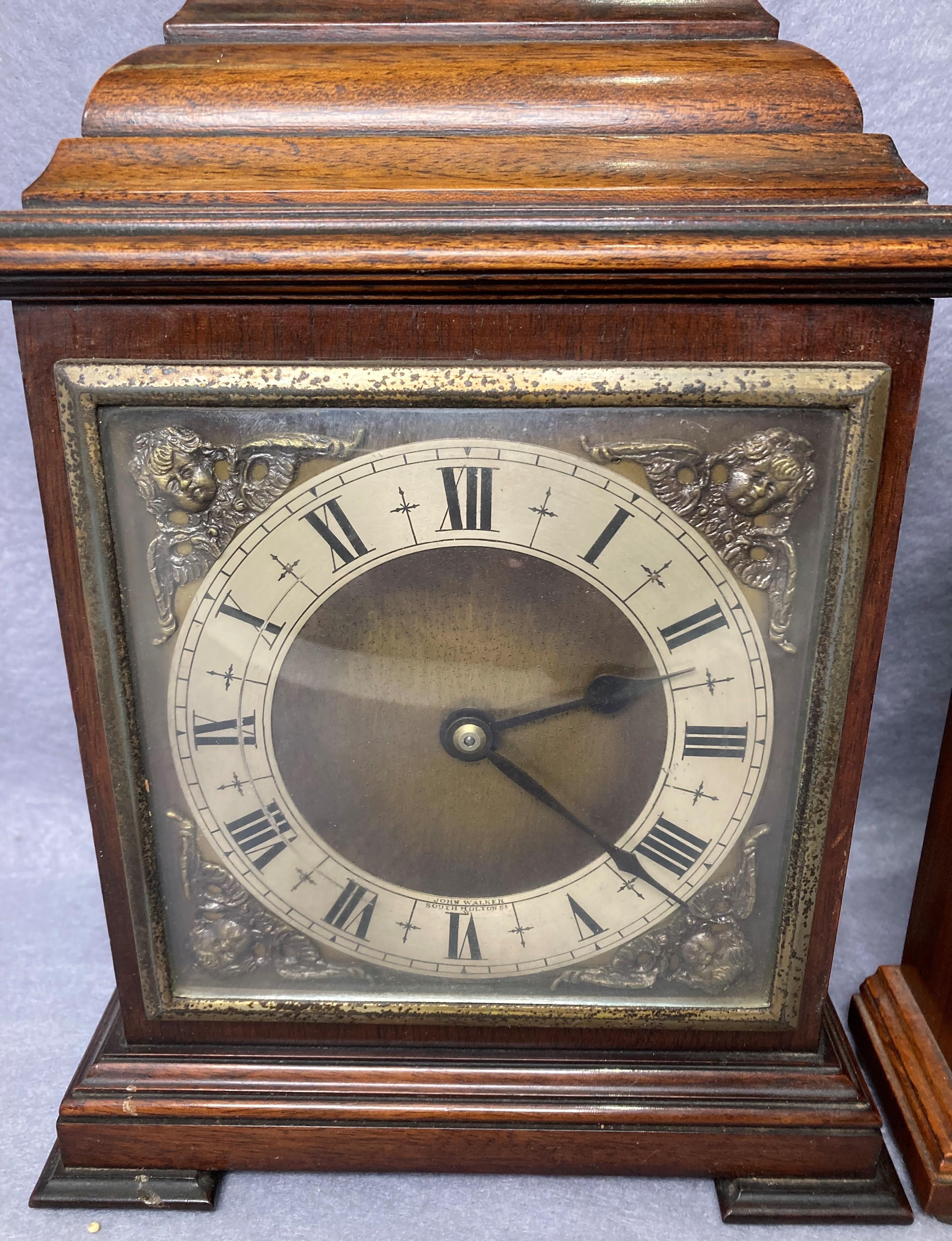Two assorted John Walker walnut cased mantel clock, - Image 2 of 4