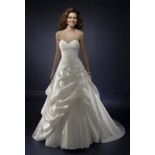 A Mori Lee 'Talia' wedding dress in a pearl white colour and taffeta material together with an