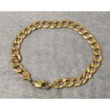 9ct gold (375) link bracelet, 8" long.
