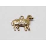 9ct gold vintage sheep charm, and 9ct vintage cocktail shaker charm, total gross weight 1.
