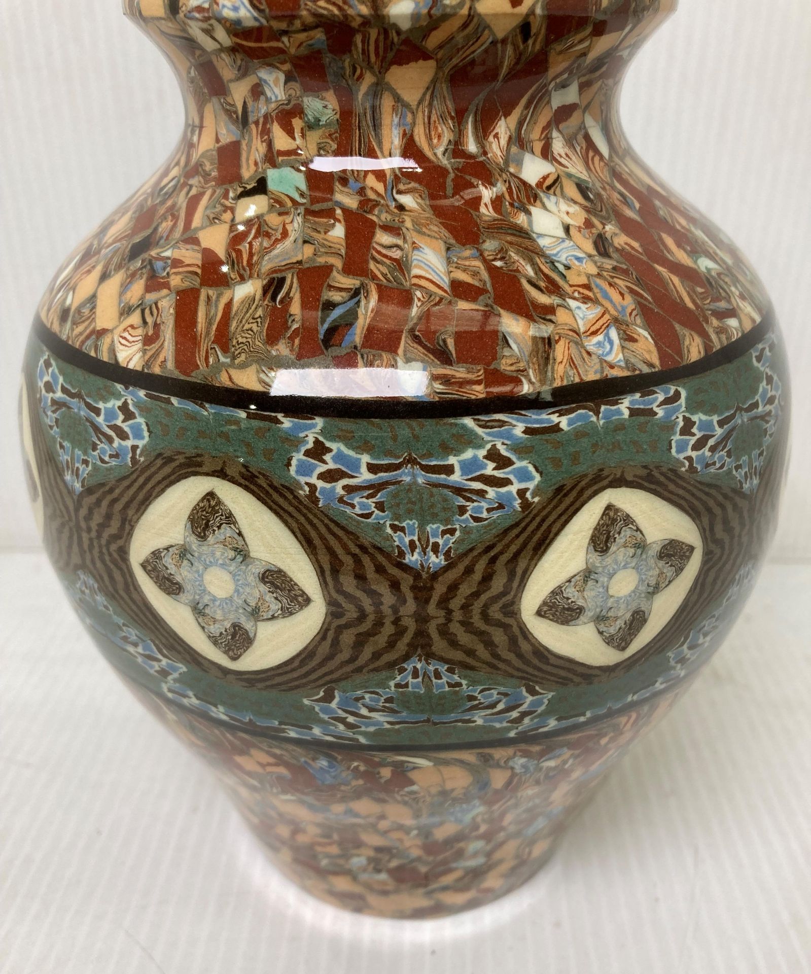 A Jean Gerbino Vallauris Mosaic vase with stamps to base, - Image 2 of 3