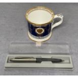 Two items including a Royal Worcester 1947-2007 Diamond Wedding Anniversary cup and a Parker